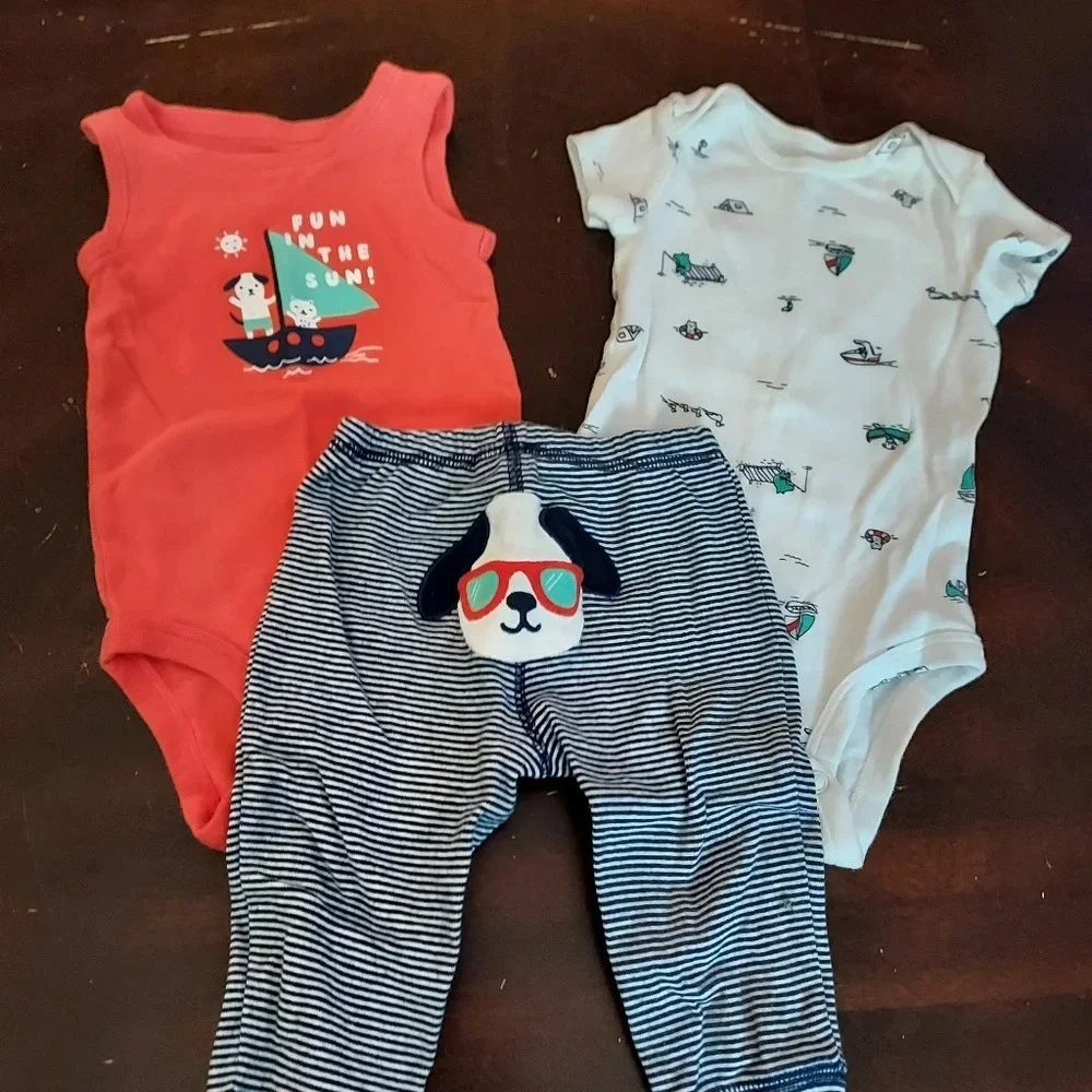 Carter's Baby Boy 3-Piece Orange Fun in the Sun Set Size 6 M